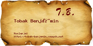 Tobak Benjámin névjegykártya
